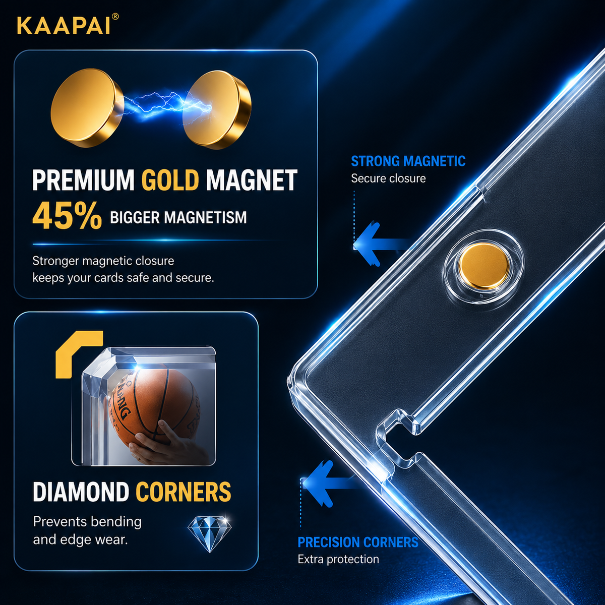 KAAPAI 55pt One Touch Magnetic Card Protector
