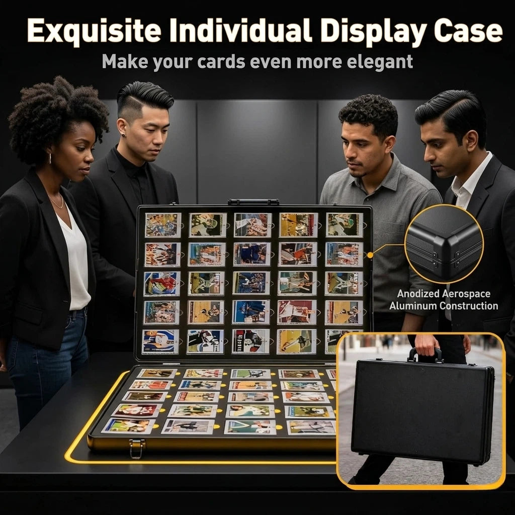 Kaapai® Aluminum Card Vault – 50 Slot Display Case for 500 Trading Cards