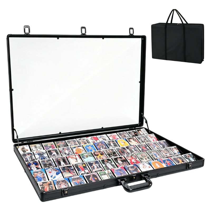 Kaapai 34” x 22” LED Card Display Case with Lock & Carry Bag for TCG & Sports Cards