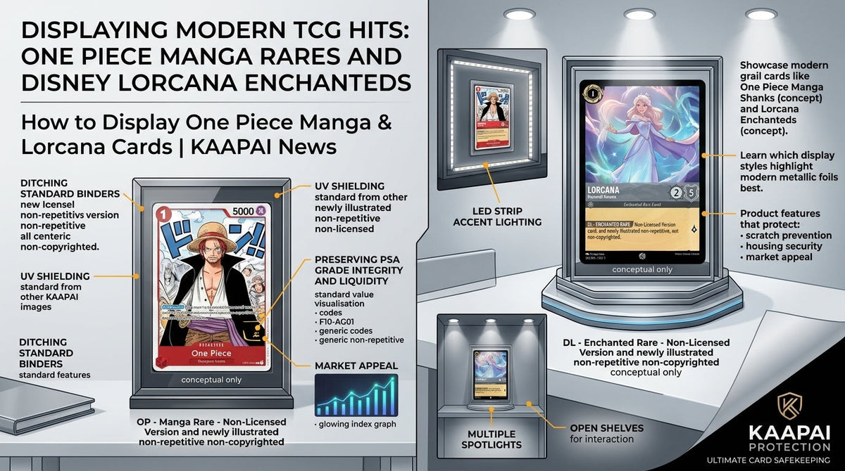 Displaying Modern TCG Hits One Piece Manga Rares and Disney Lorcana Enchanteds