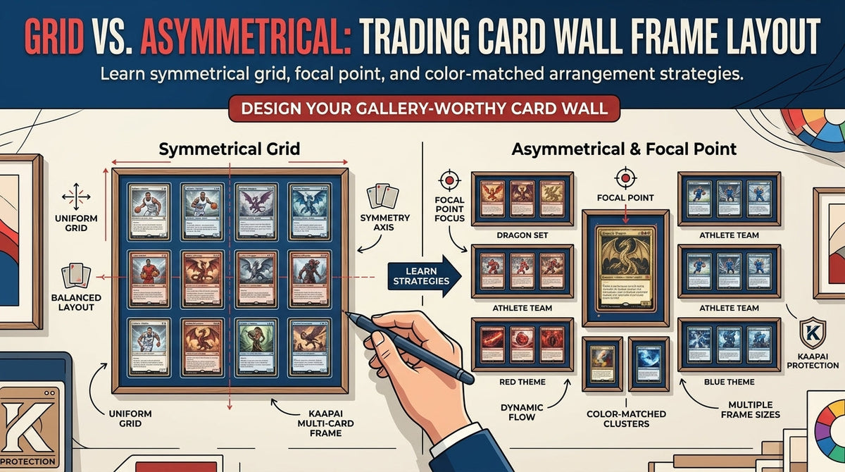Grid vs. Asymmetrical How to Arrange Your Trading Card Wall Frame Layout