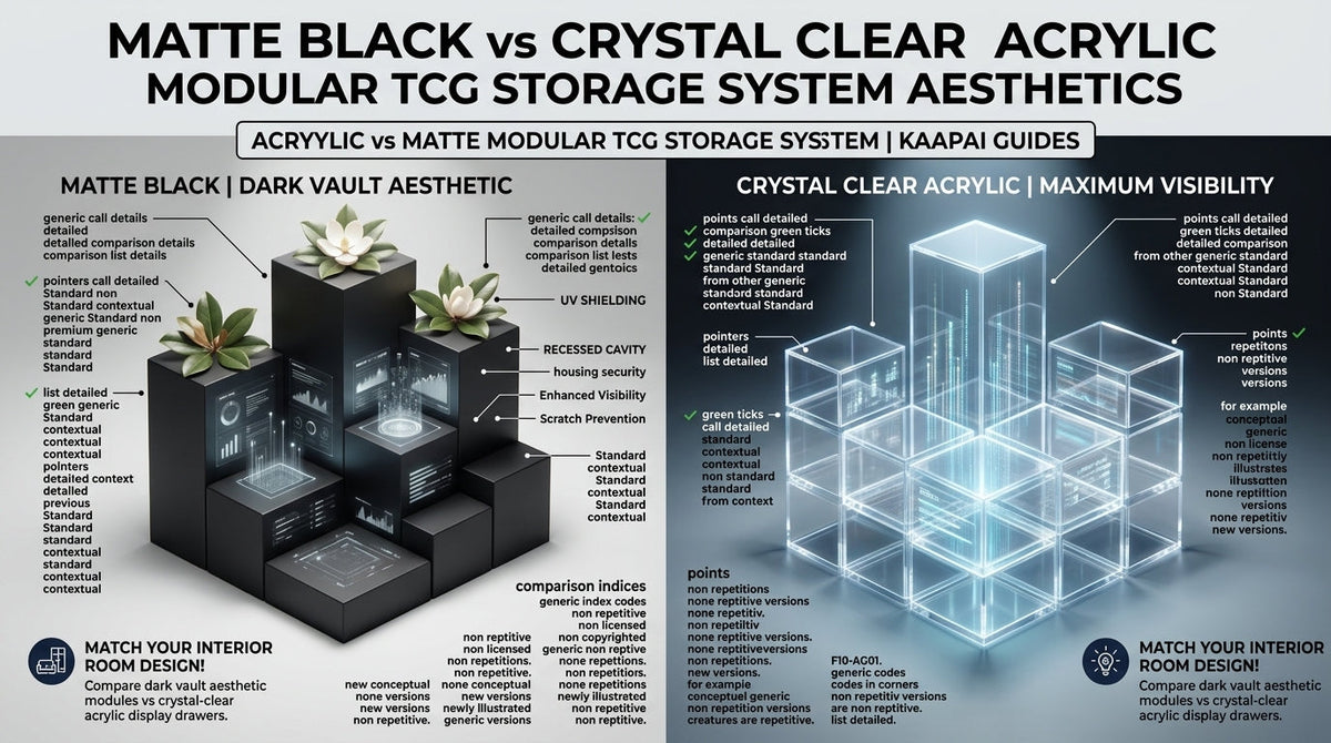 Matte Black vs Crystal Clear Acrylic Modular TCG Storage System Aesthetics