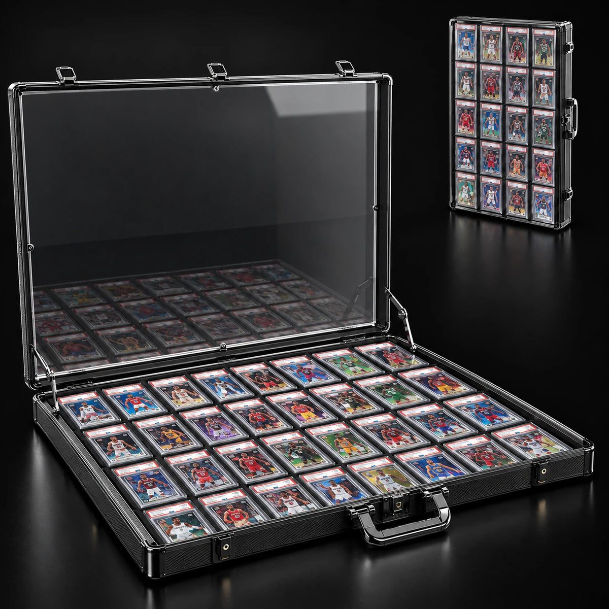 KAAPAI TradeVault Lockable Card Display Case – Pro Edition Black