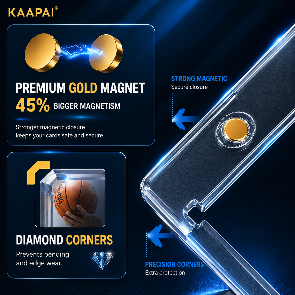 KAAPAI 55pt One Touch Magnetic Card Protector