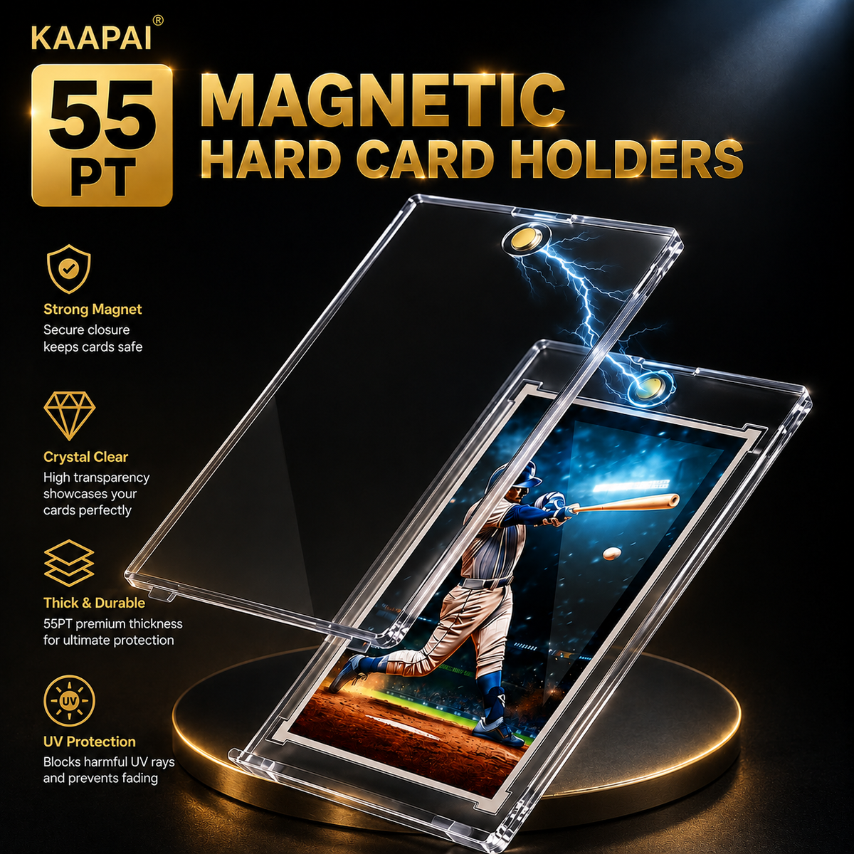KAAPAI 55pt One Touch Magnetic Card Holder
