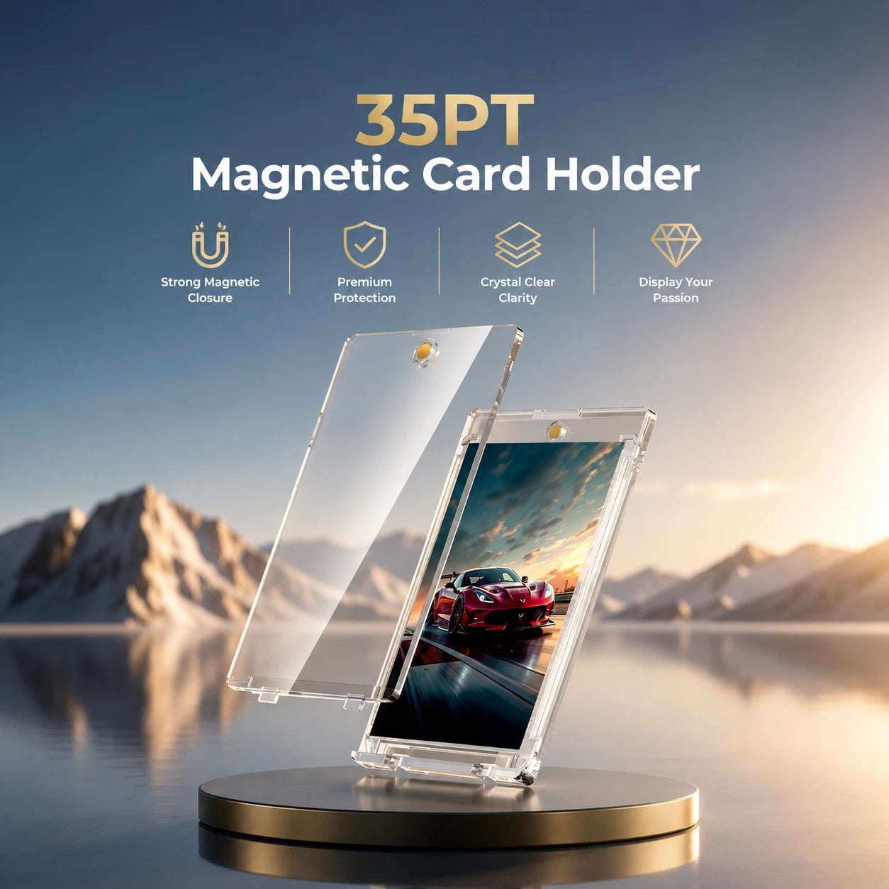 KAAPAI 35pt Slim One Touch Magnetic Card Holder