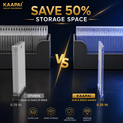 Promotional comparison graphic for Kaapai storage heaters. The image shows a tall, slim white Kaapai heater on the left labeled 'Others' as 0.
