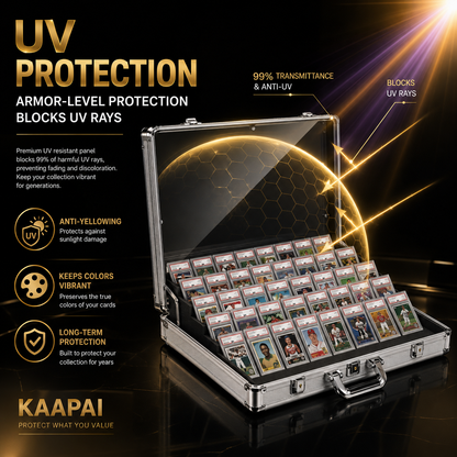 KAAPAI TradeVault Lockable Card Display Case - White