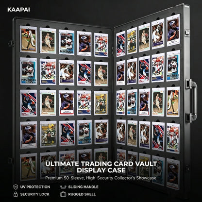 Kaapai® Aluminum Card Vault – 50 Slot Display Case for 500 Trading Cards