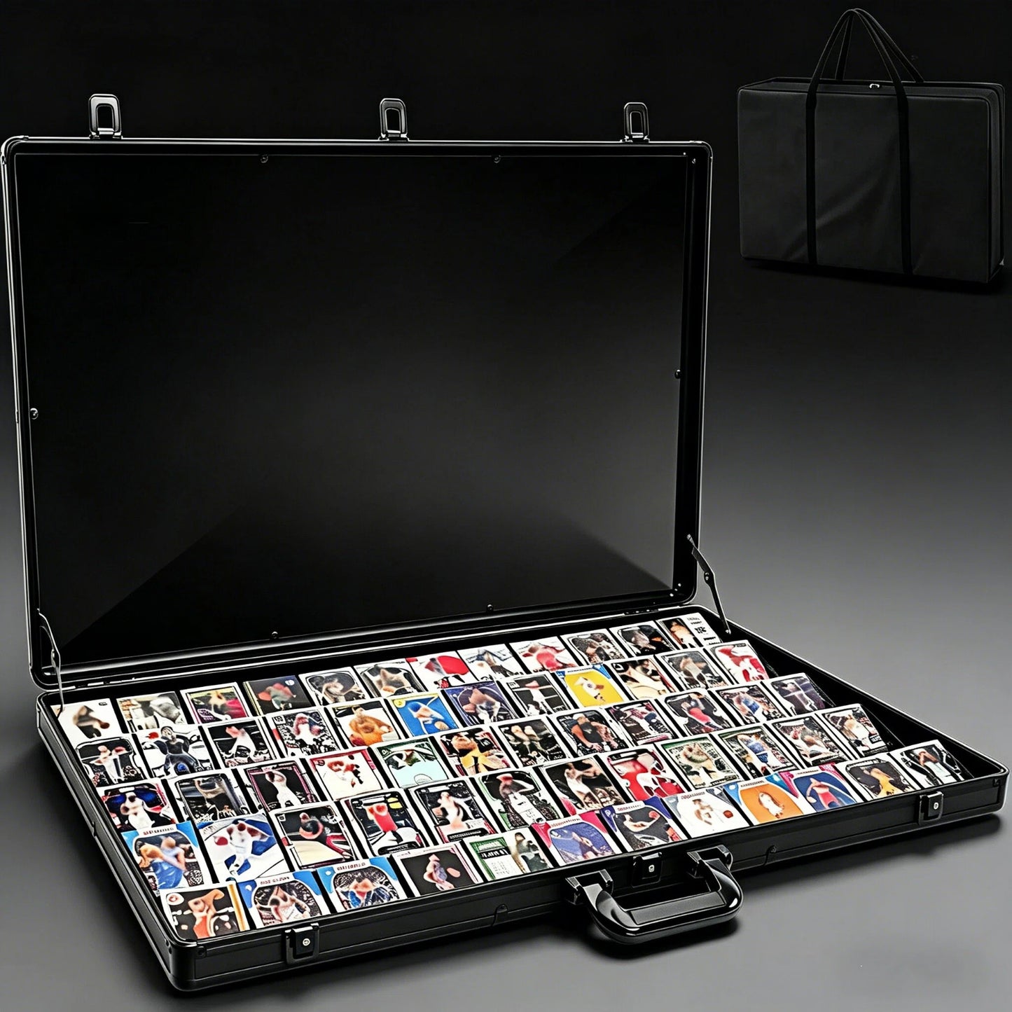 Kaapai® 34x22 Locking Card Display Case with Carry Bag