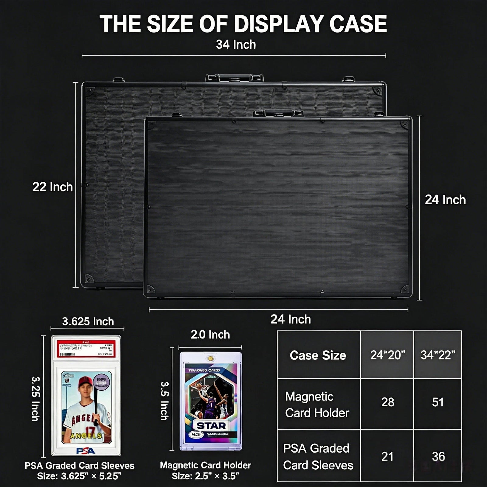 Kaapai® TradeVault Lockable Trading Card Display Case 34” x 22”