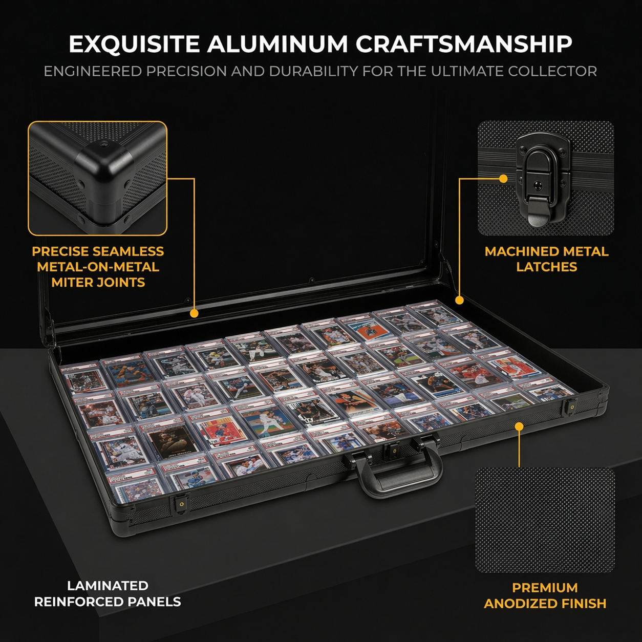 display case trading cards Kaapai® TradeVault Lockable Trading Card Display Case 34” x 22”