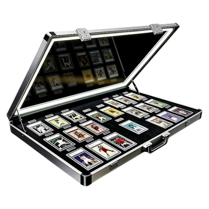 Kaapai® LED Trading Card Display Case – Premium Aluminum Lockable Showcase with UV Protection 34” x 22”