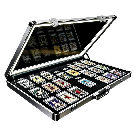 Kaapai® LED Trading Card Display Case – Premium Aluminum Lockable Showcase with UV Protection 34” x 22”