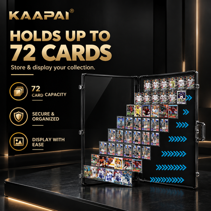 KAAPAI TradeVault lockable card case displaying large capacity storage holding up to 72 graded cards.